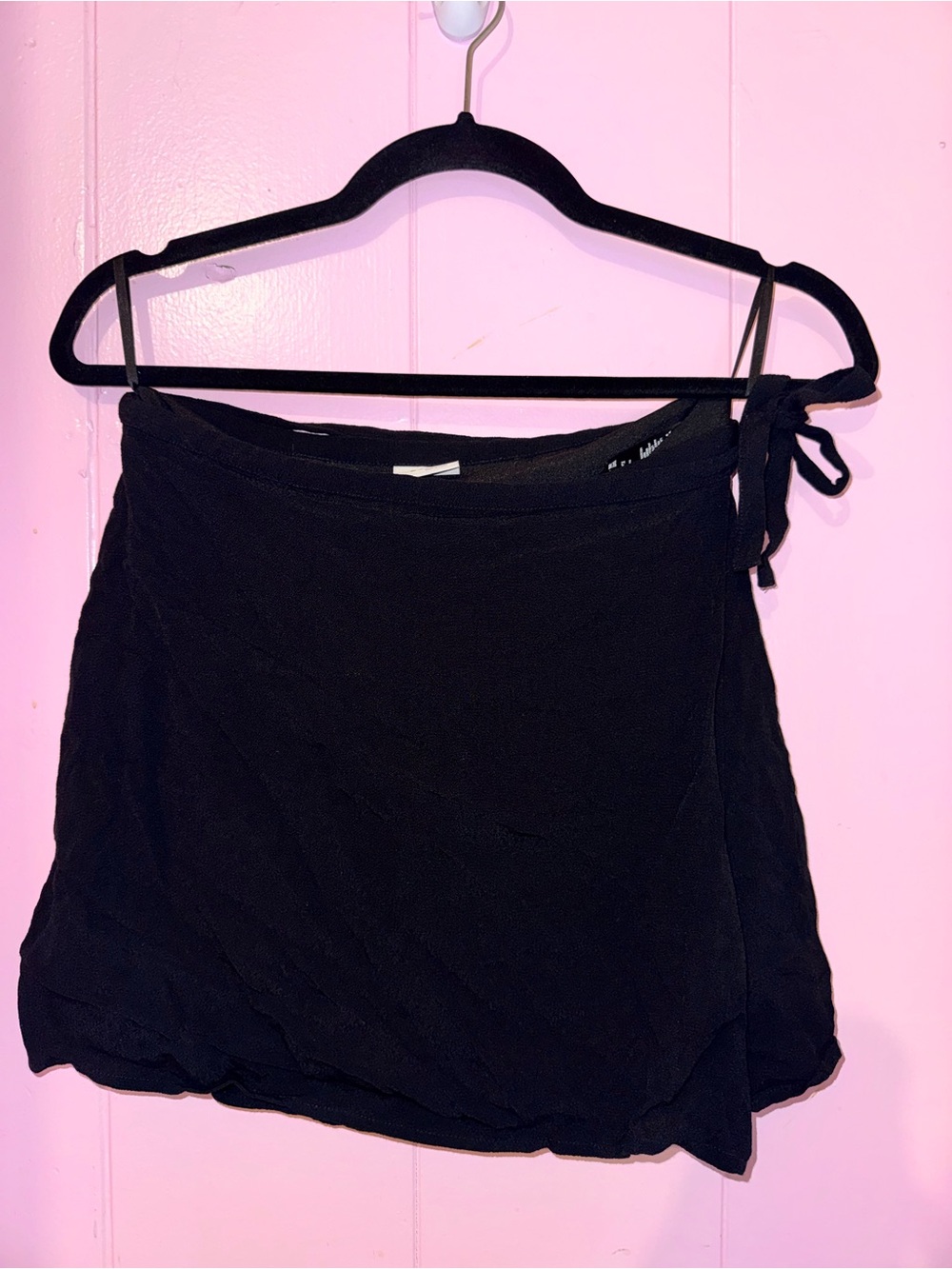 Sunday Best Black Wrap Skirt with Side Tie Accent